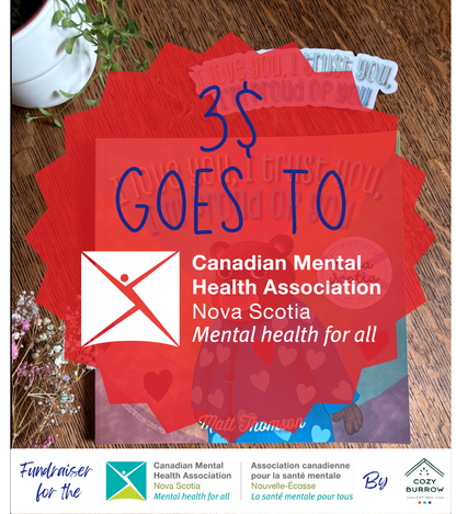 *SALE PACKAGE* 1 book, 2 mirror stickers and 3$ to the Canadian Mental Health Association of Nova Scotia